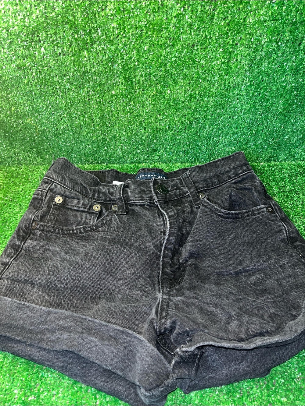 Aeropostale Womens Black Mom Short